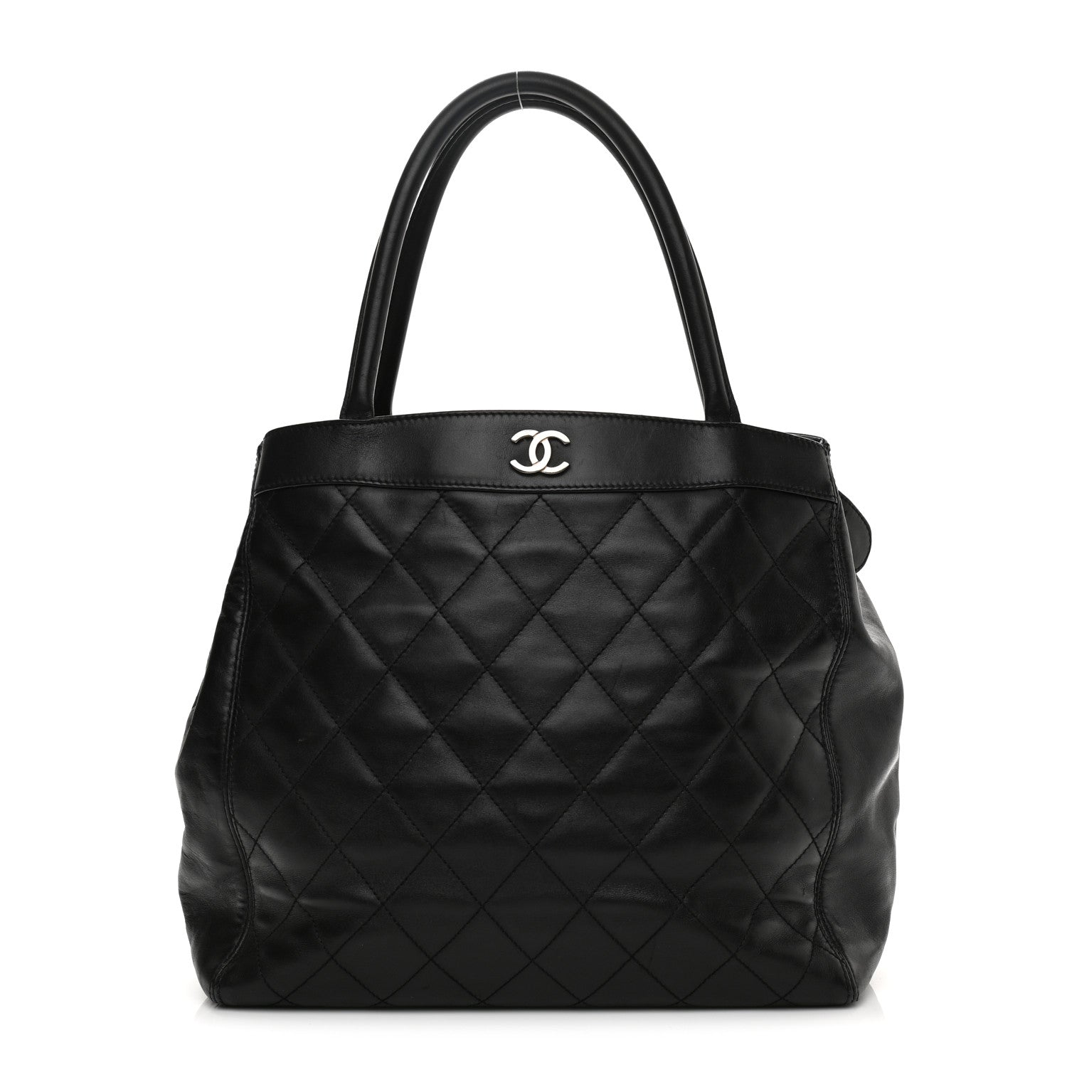 Chanel Lambskin Quilted Shopping Tote Black 1 of 14