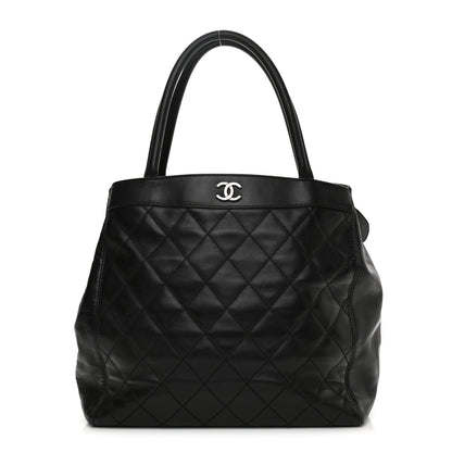 Chanel Lambskin Quilted Shopping Tote Black 1 of 14