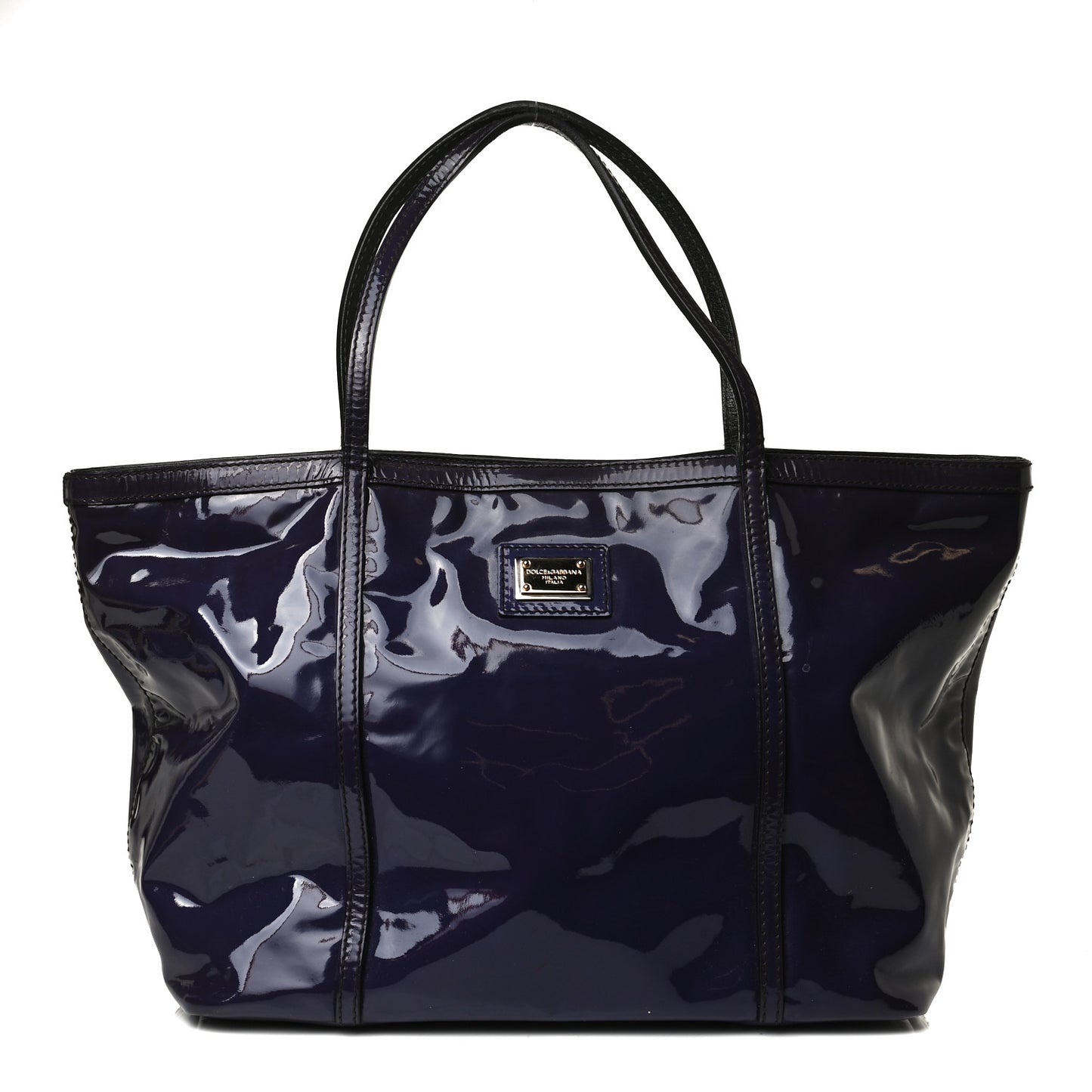 Patent Shopping Tote Purple