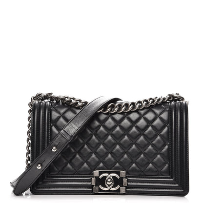 Chanel Calfskin Quilted Medium Boy Flap Black 1 of 11