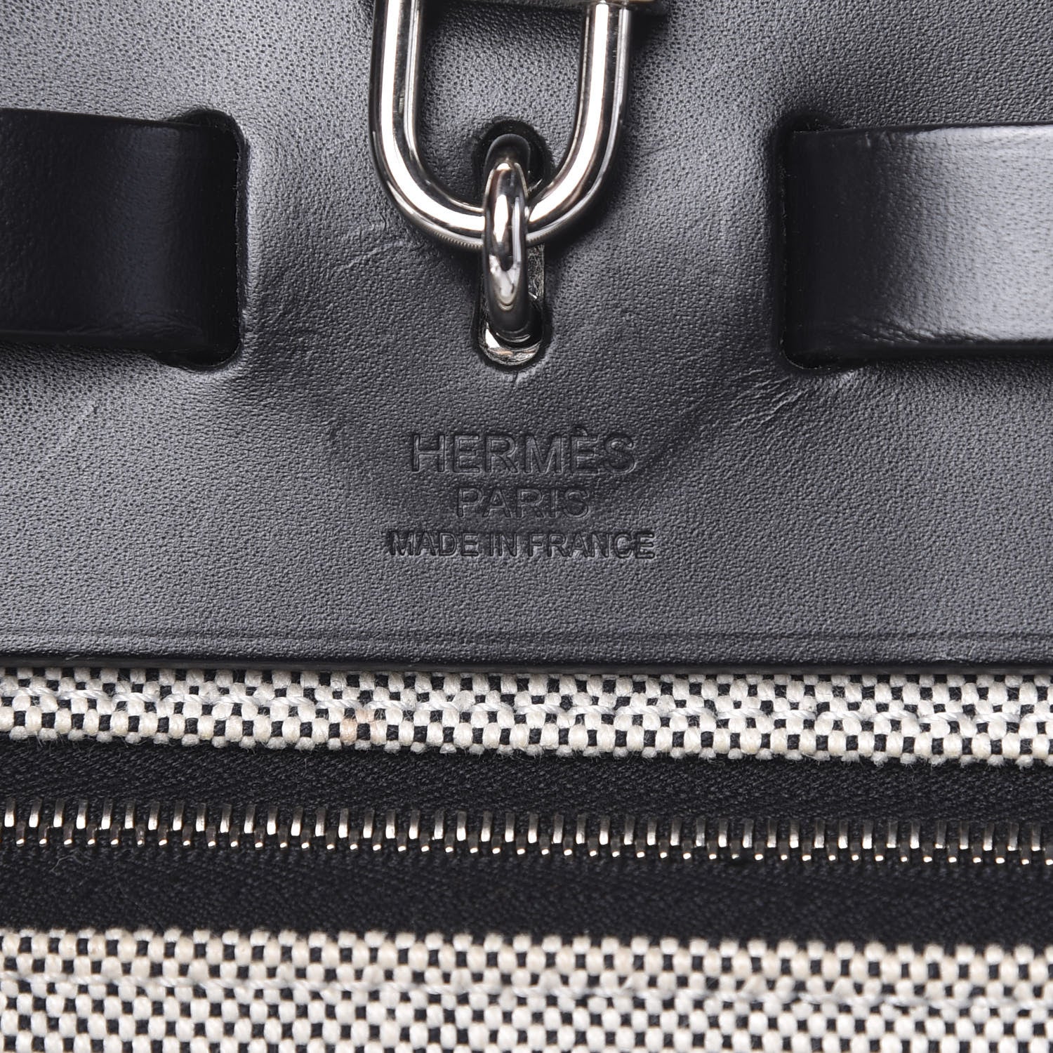 Hermes Toile H Berline Vache Hunter Herbag Zip PM 31 Black Ecru 6 of 13