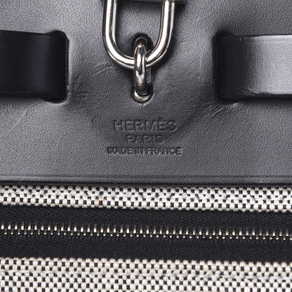 Hermes Toile H Berline Vache Hunter Herbag Zip PM 31 Black Ecru 6 of 13