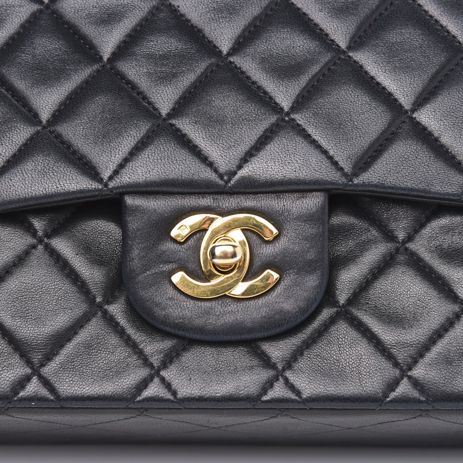 Chanel Lambskin Quilted Medium Double Flap Black 10 of 18