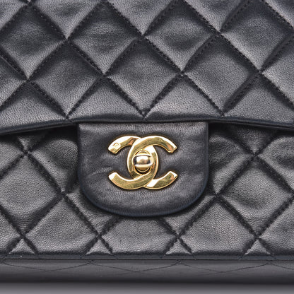 Chanel Lambskin Quilted Medium Double Flap Black 10 of 18
