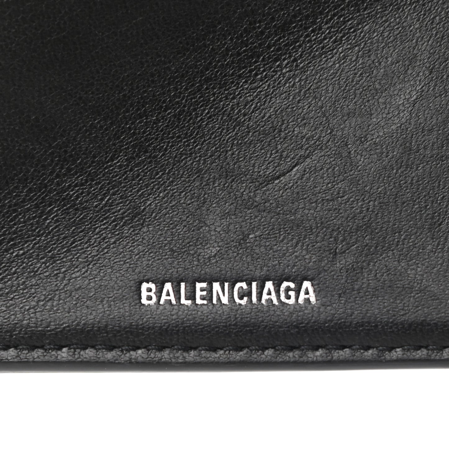 Calfskin Logo Mini Cash Wallet Black