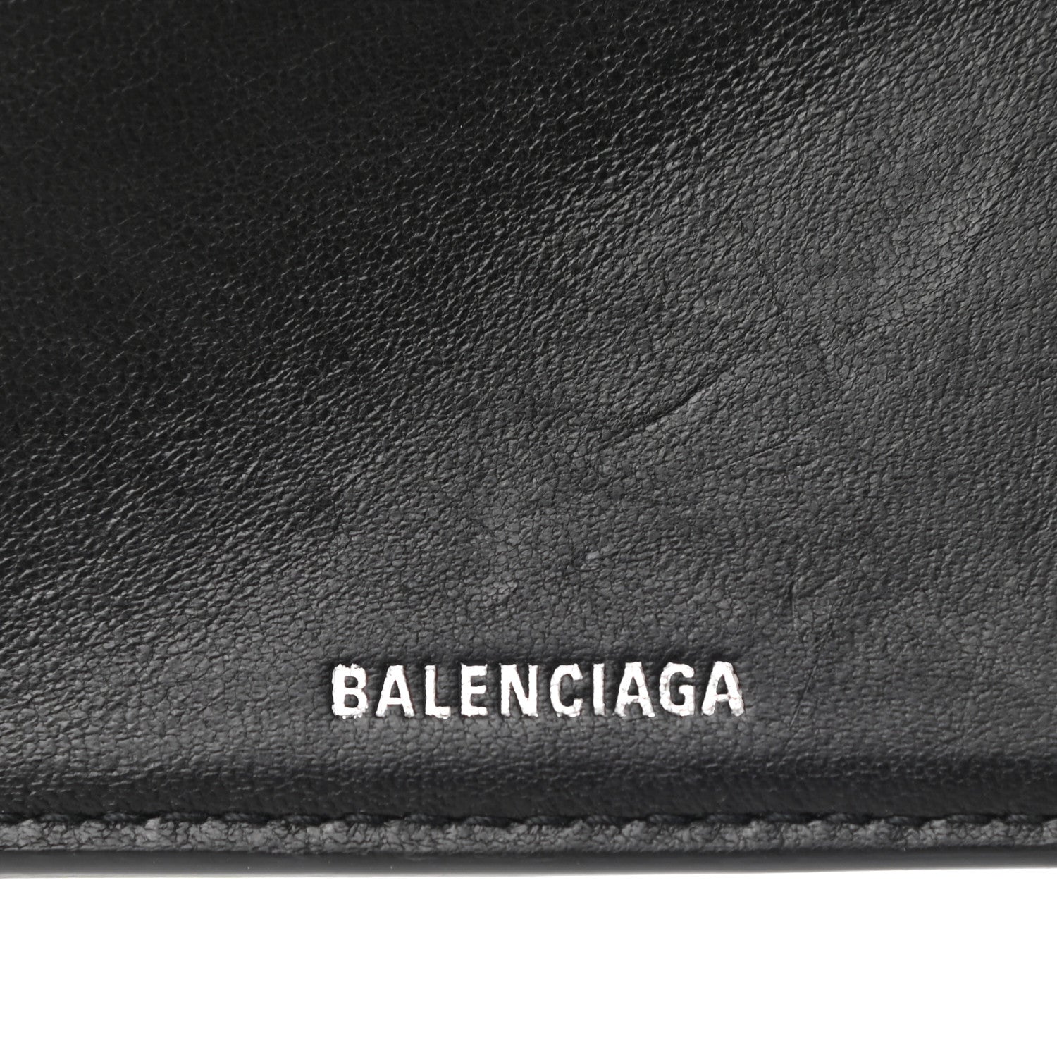 Balenciaga Calfskin Logo Mini Cash Wallet Black 7 of 11