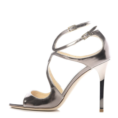 Jimmy Choo Mirror Calfskin Lang Sandals 36.5 Light Bronze 1 of 8