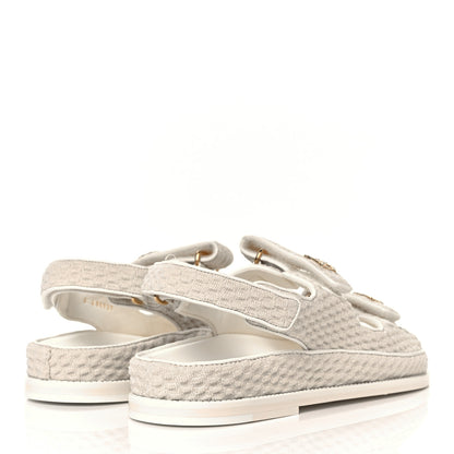 Chanel Knit Fabric Velcro Dad Sandals 41 Ivory 4 of 9