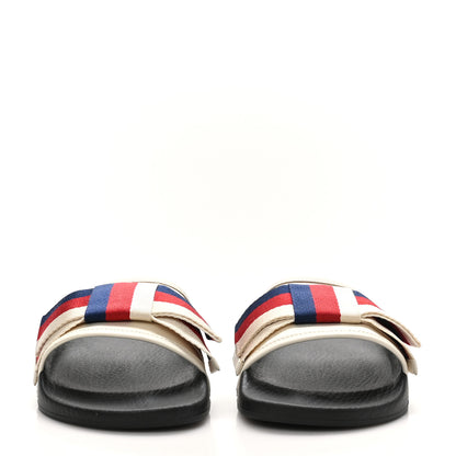 Gucci Satin Web Sylvie Bow Slide Sandals 38 White 3 of 8