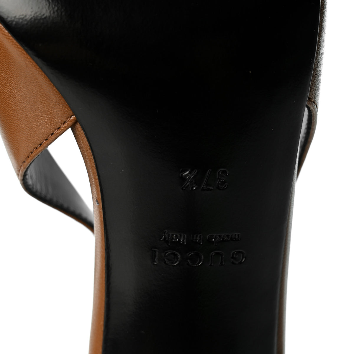 Gucci Malaga Kid Nappa Signoria Slingback Pumps 37.5 Luminous Wood 7 of 8