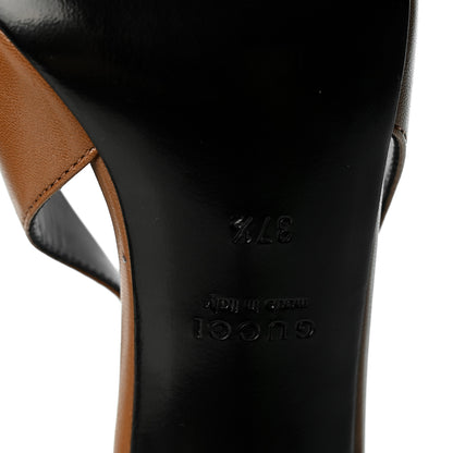 Gucci Malaga Kid Nappa Signoria Slingback Pumps 37.5 Luminous Wood 7 of 8