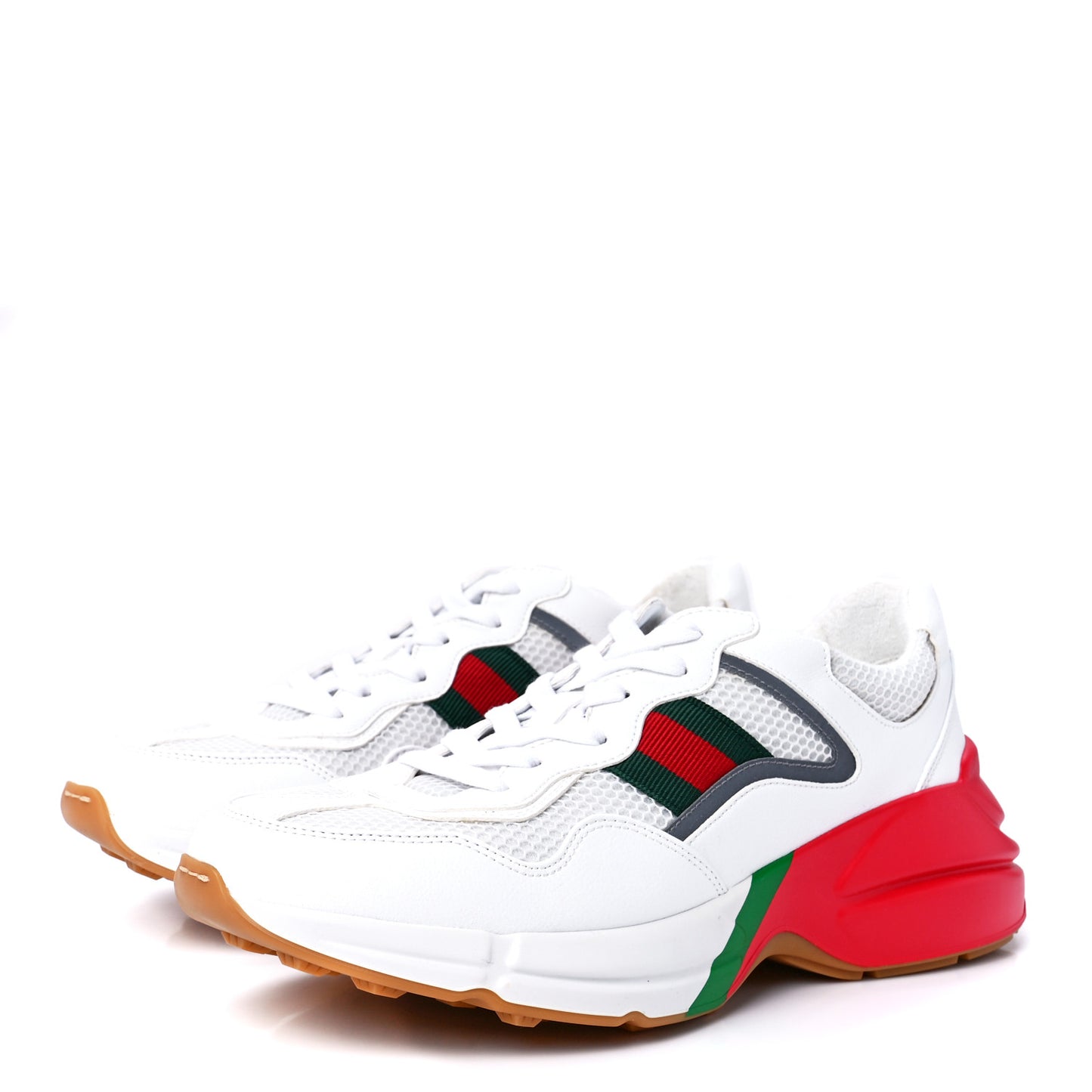 Lavaredo Eco Fabric Mesh Web Mens Rhyton Reflective Sneakers 9 Great White Green Red Silver