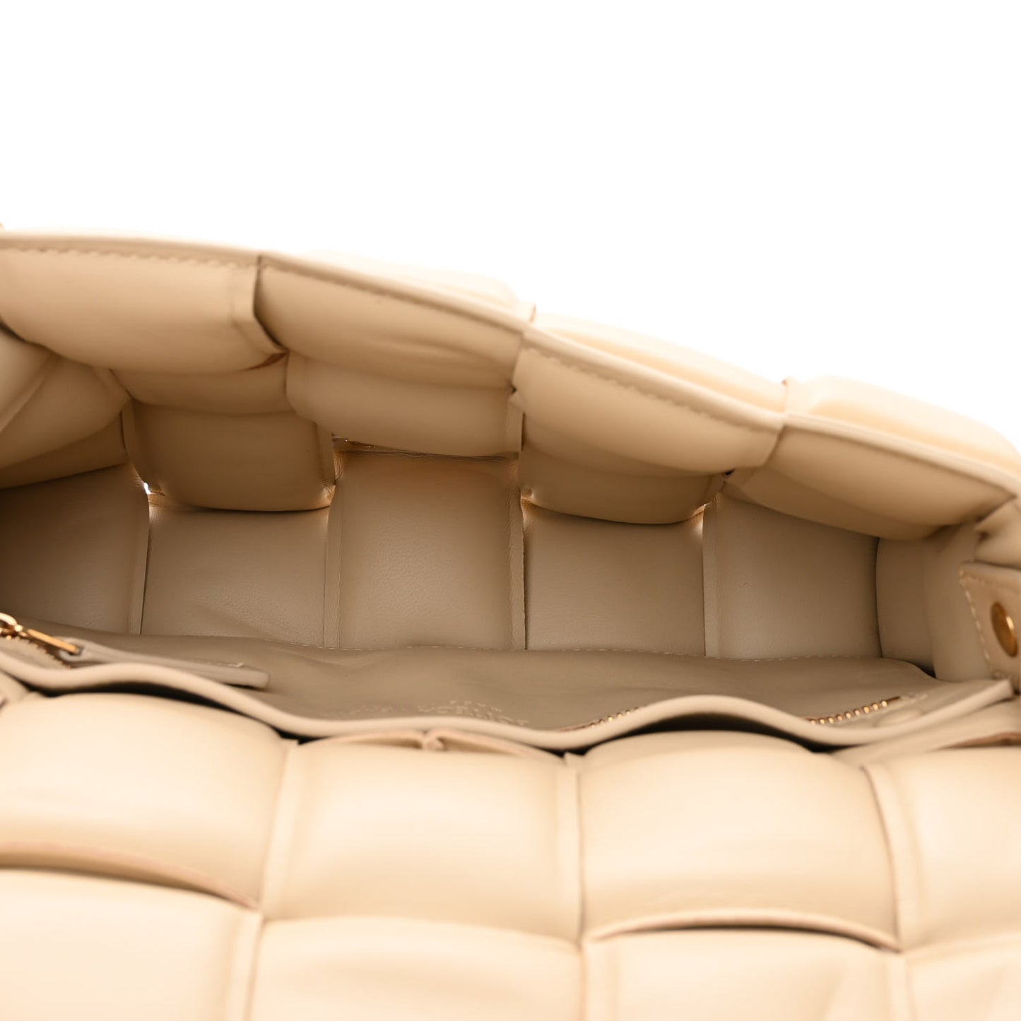 Nappa Maxi Intreccio Padded Cassette Crossbody Bag Porridge