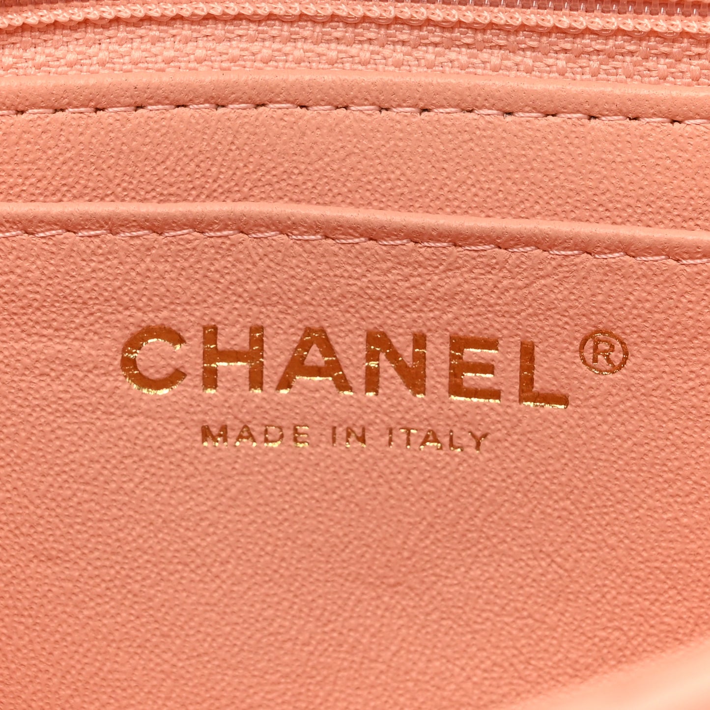 Lambskin Quilted Mini Rectangular Flap Light Orange