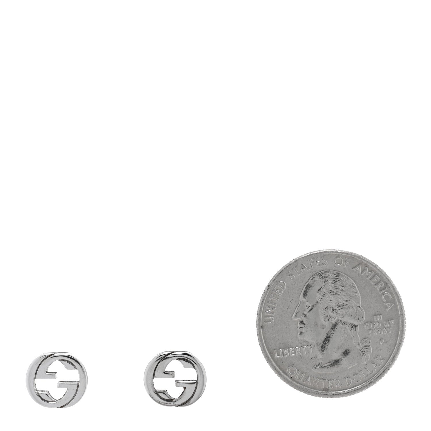 Gucci Sterling Silver Interlocking GG Stud Earrings 2 of 5