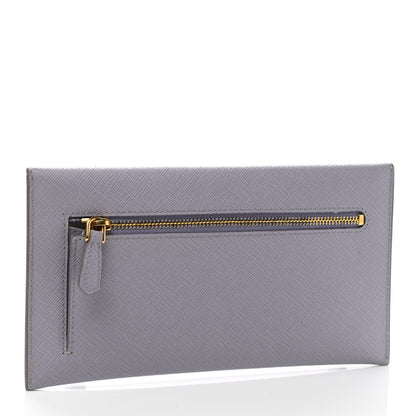 Prada Saffiano Metal Envelope Wallet Glicine 3 of 6