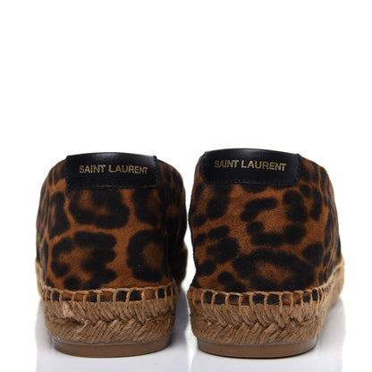 Saint Laurent Suede Leopard Print Espadrilles 36.5 Natural 4 of 13