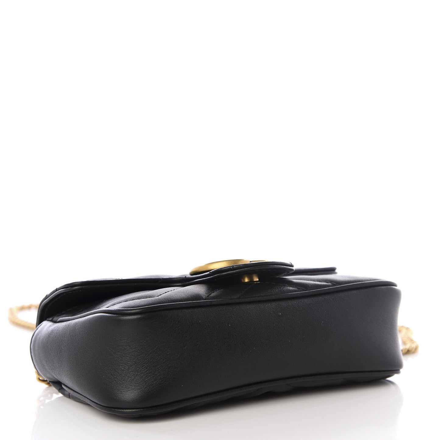 Calfskin Matelasse Super Mini GG Marmont Shoulder Bag Black