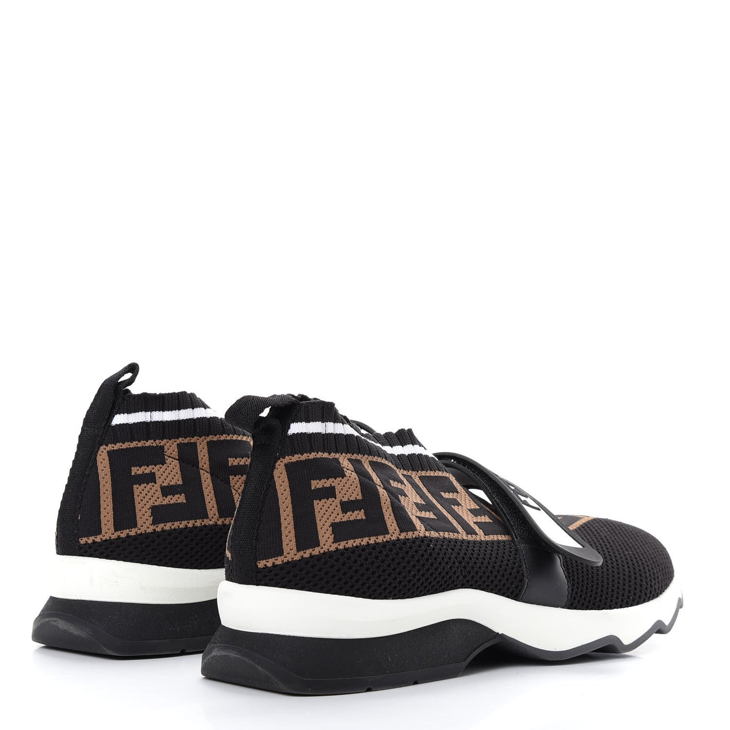 Stretch Yarn FF Stiff Band Rockoko Sneakers 38.5 Black White Tobacco