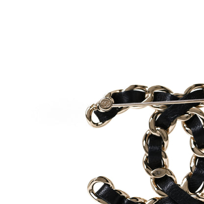 Chanel Lambskin Chain CC Brooch Black Gold 4 of 6