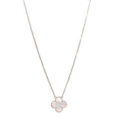 Van Cleef & Arpels 18K Yellow Gold Mother of Pearl Vintage Alhambra Pendant Necklace 1 of 7
