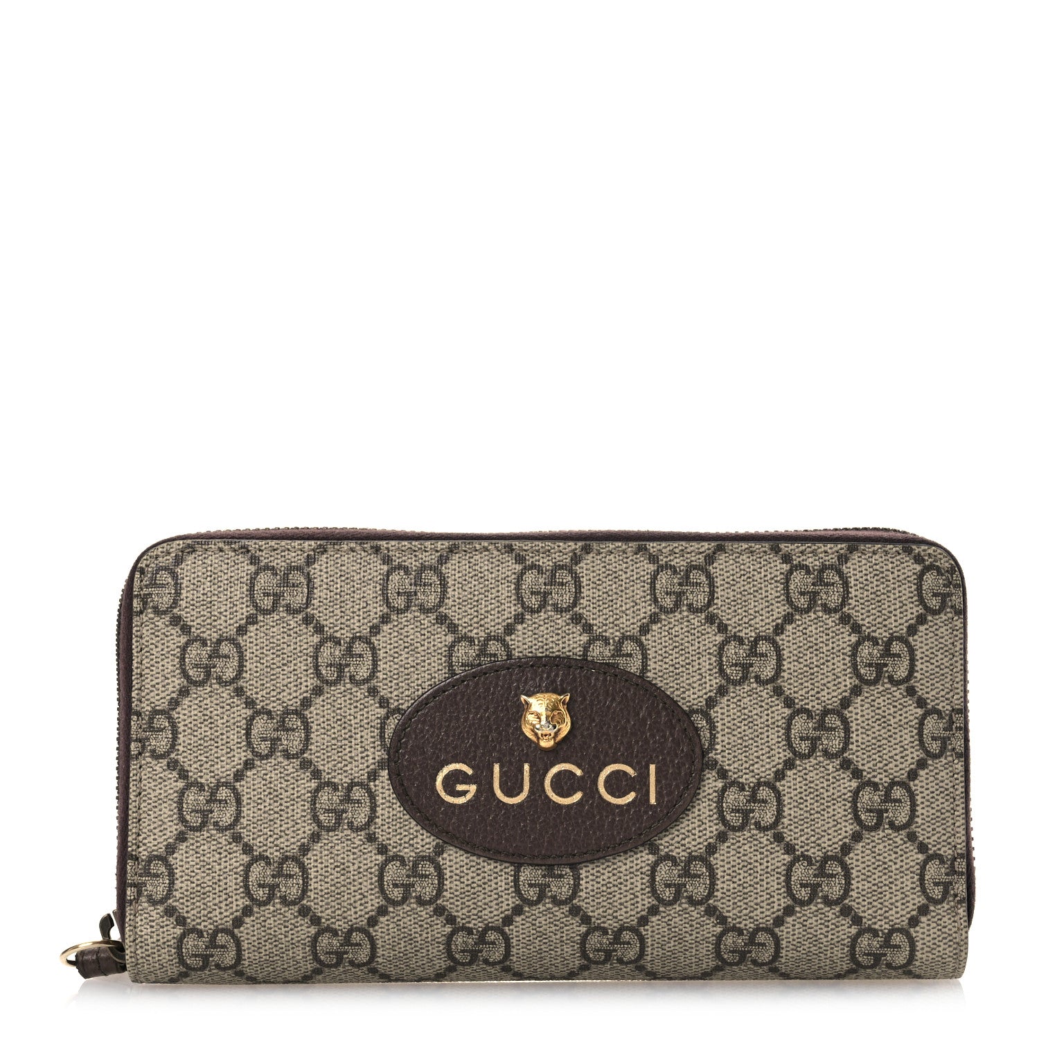 Gucci GG Supreme Monogram Neo Vintage Zip Around Wallet Beige Crop New Acero 1 of 13