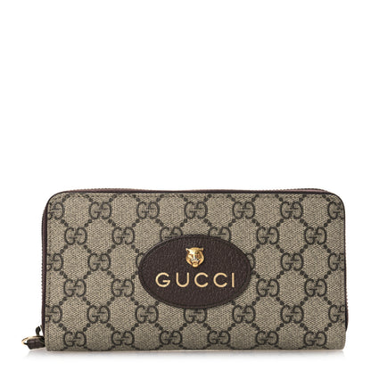 Gucci GG Supreme Monogram Neo Vintage Zip Around Wallet Beige Crop New Acero 1 of 13