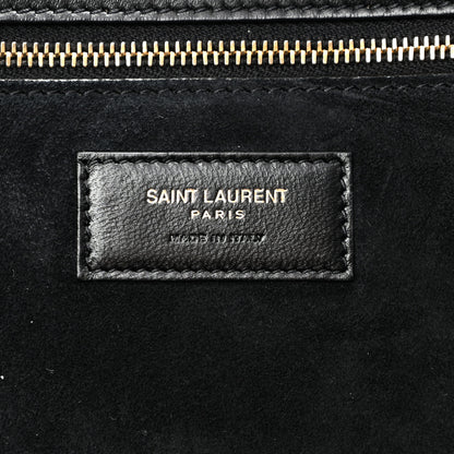 Saint Laurent Pony Hair Nappa Leopard Print Le 5 A 7 Bea Tote Earth Black 6 of 12