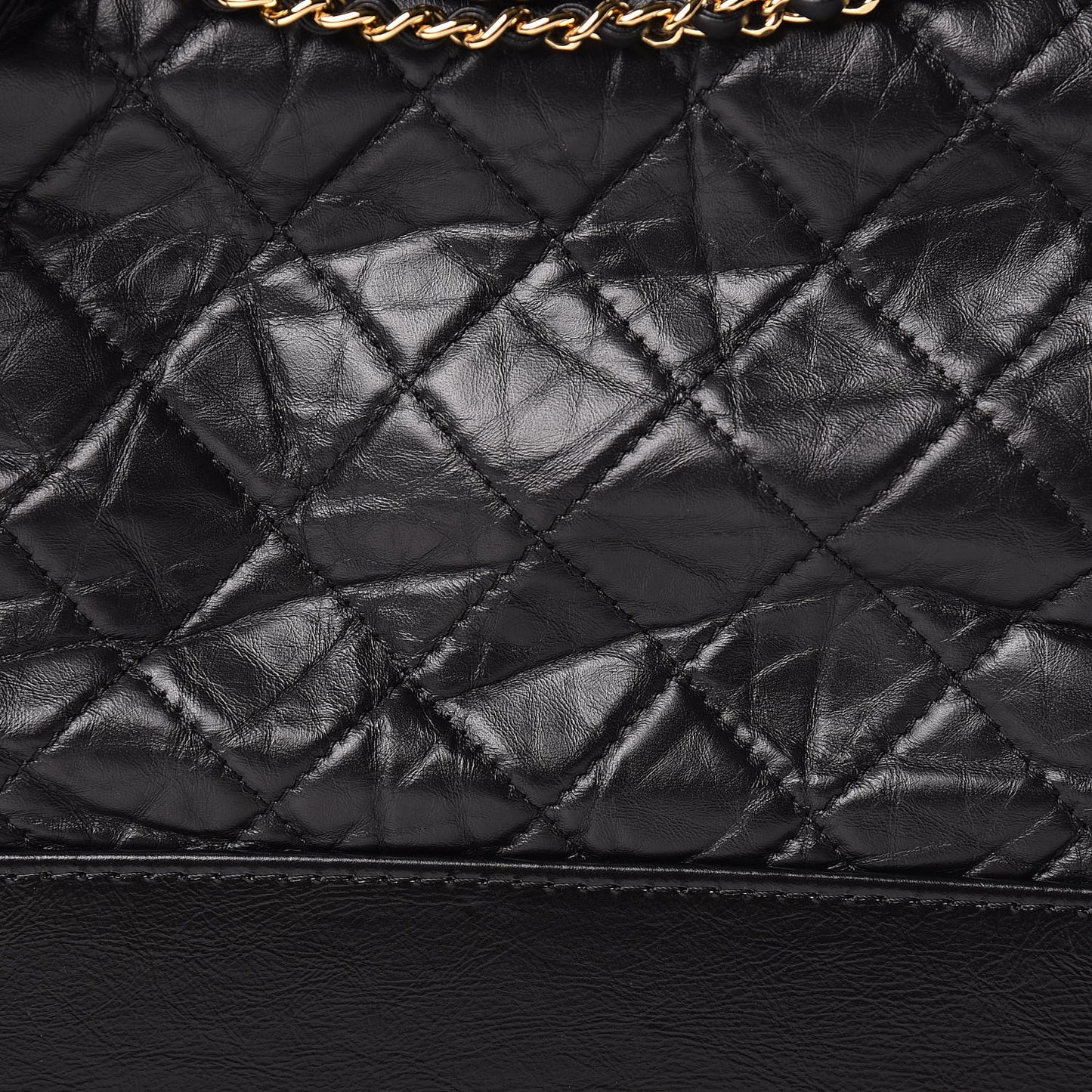 Aged Calfskin Quilted Medium Gabrielle Hobo Black
