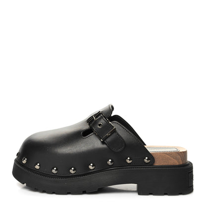 Christian Dior Calfskin Diorquake Buckled Lug Sole 15mm Clogs 39 Black 1 of 8
