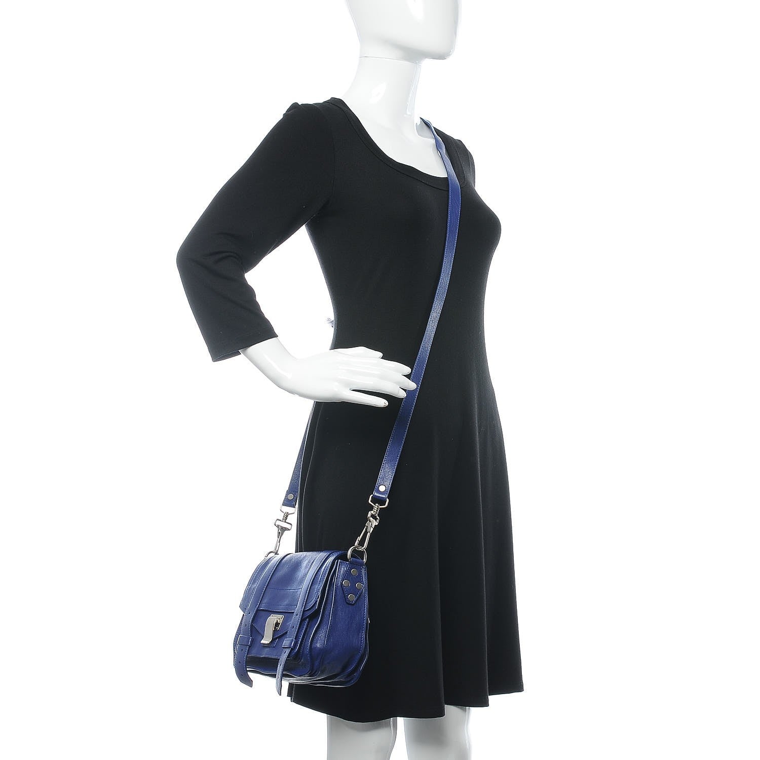 Proenza Schouler Lambskin PS1 Mini Pouch Messenger Cobalt Blue 2 of 10