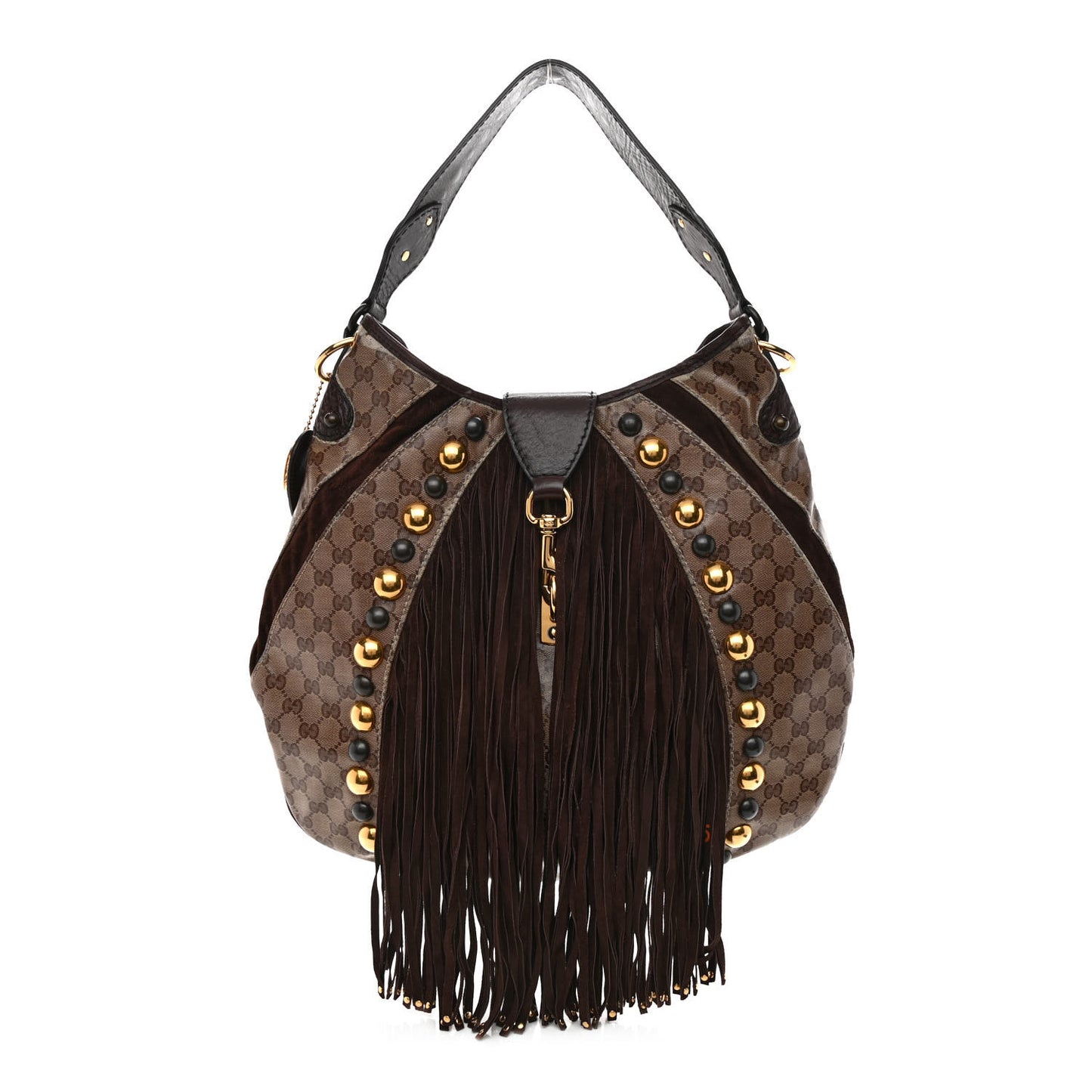 Crystal Monogram Fringe Babouska Hobo