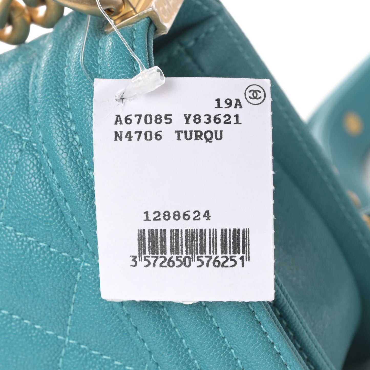 Caviar Quilted Small Boy Flap Turquoise