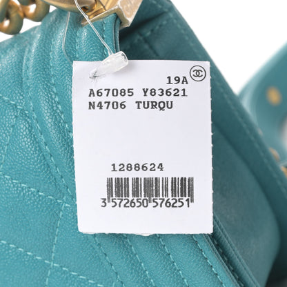 Chanel Caviar Quilted Small Boy Flap Turquoise 11 of 11