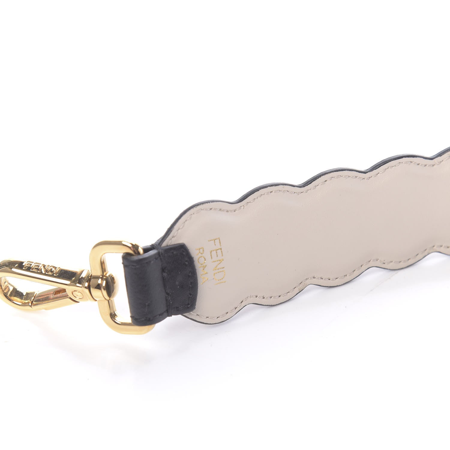 Fendi Calfskin Crystal Embellished Mini Strap You Black Camelia 3 of 4