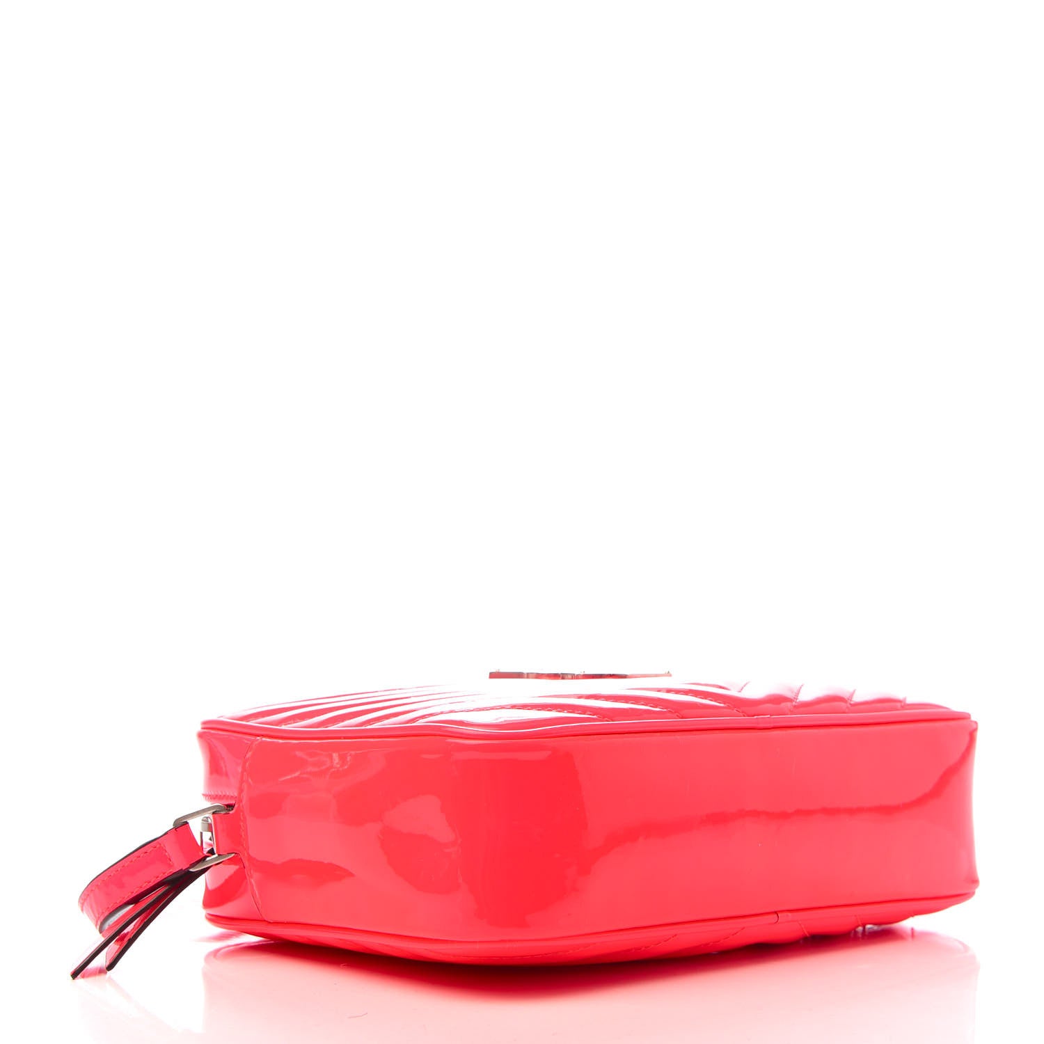 Saint Laurent Patent Calfskin Matelasse Monogram Lou Camera Bag Neon Pink 4 of 9