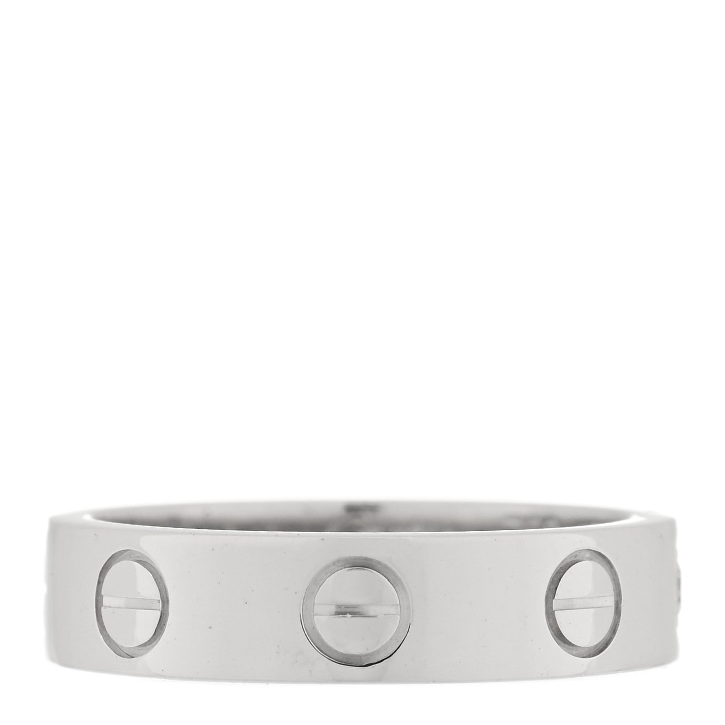 18K White Gold Diamond 4mm LOVE Wedding Band Ring 45 3.25