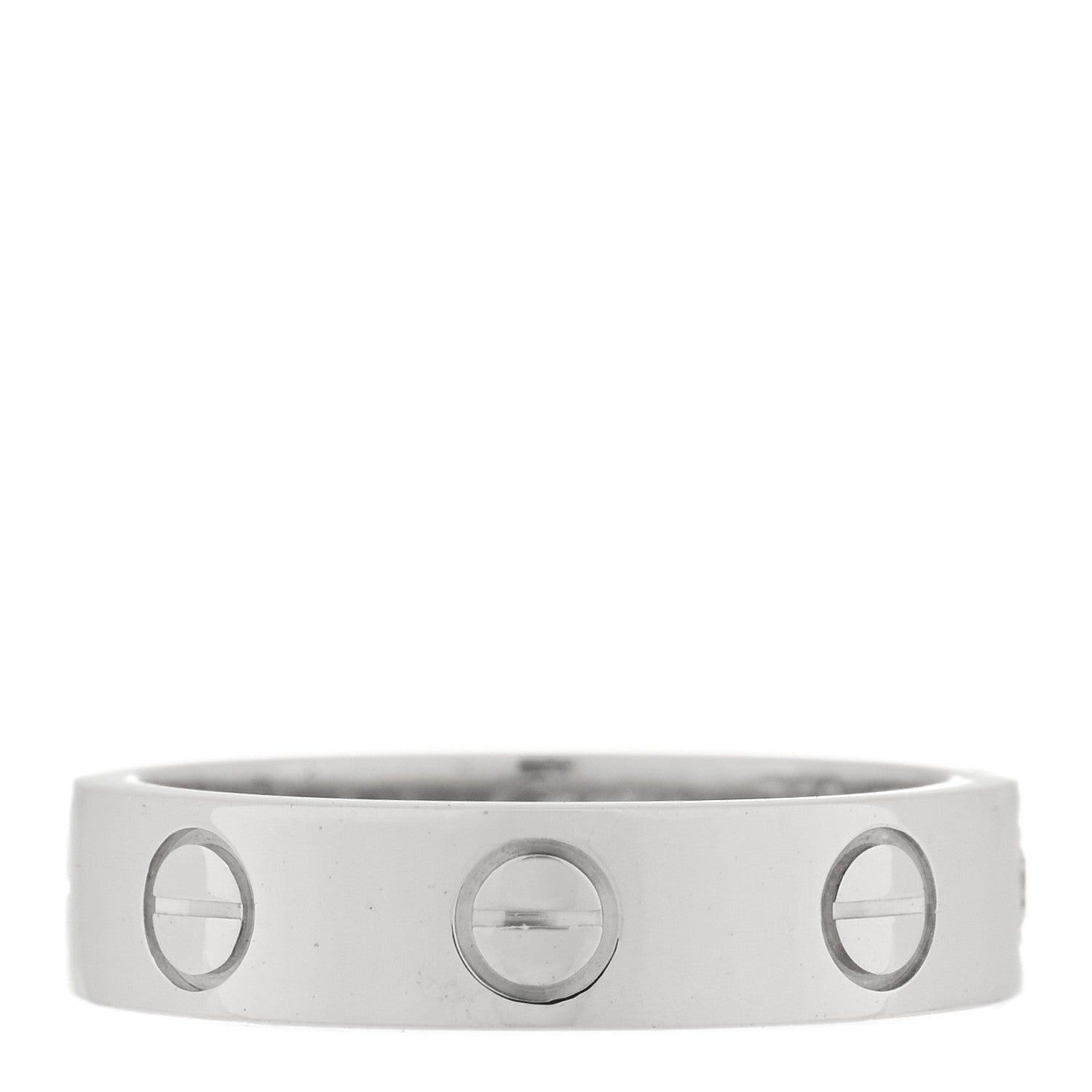 Cartier 18K White Gold Diamond 4mm LOVE Wedding Band Ring 45 3.25 3 of 4