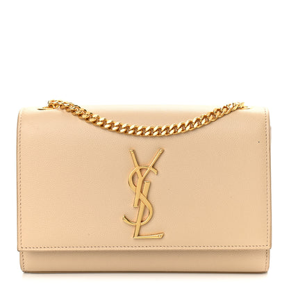 Saint Laurent Grain De Poudre Small Monogram Kate Satchel Dark Beige 1 of 11