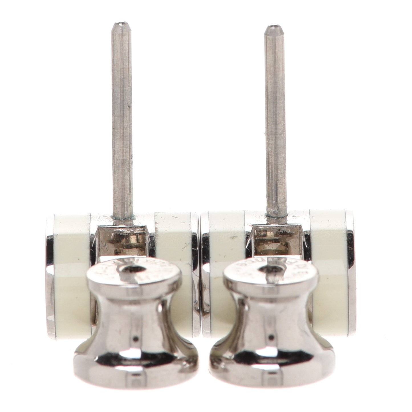 Palladium Lacquered Mini Pop H Earrings White
