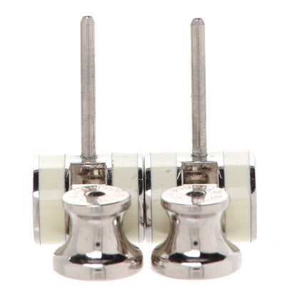 Hermes Palladium Lacquered Mini Pop H Earrings White 3 of 5