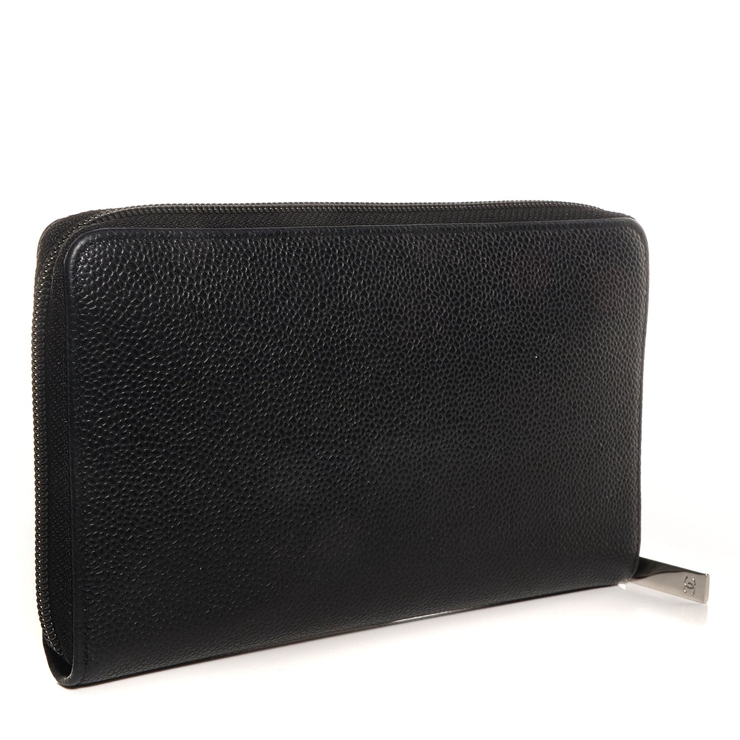 Caviar CC Timeless Large Zip Around Wallet Black