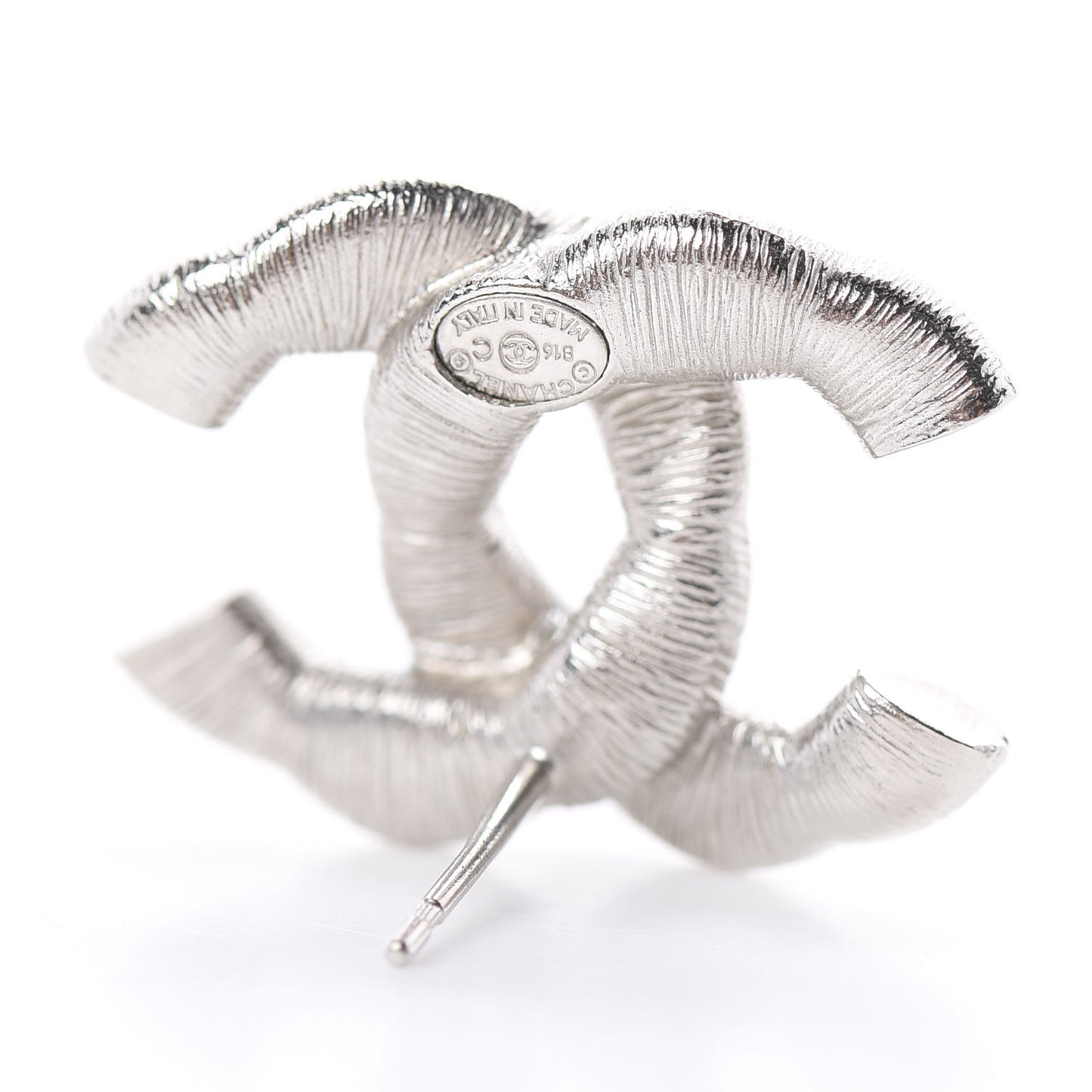 Crystal CC Twisted Earrings Silver