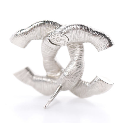 Chanel Crystal CC Twisted Earrings Silver 4 of 4