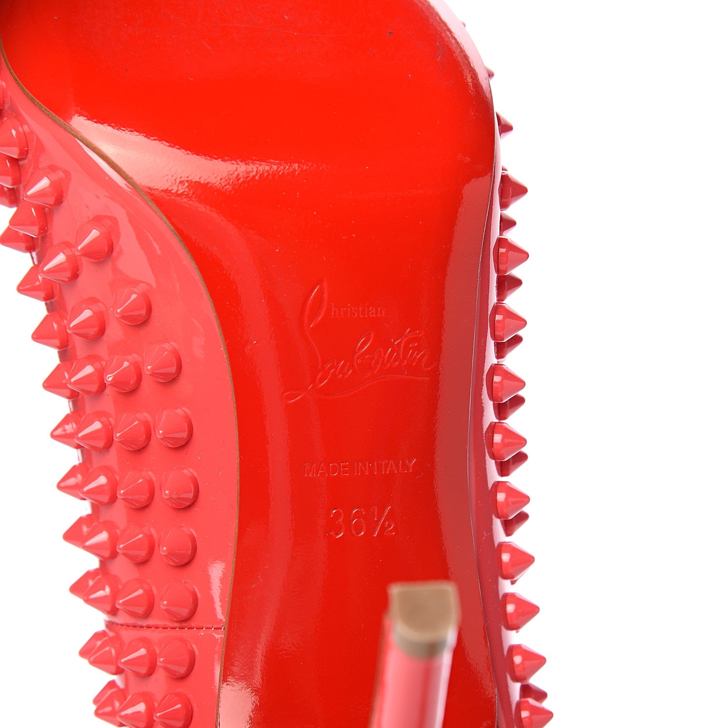 Christian Louboutin Patent Pigalle Spikes 100 Pumps 36.5 Rose Paris 6 of 8