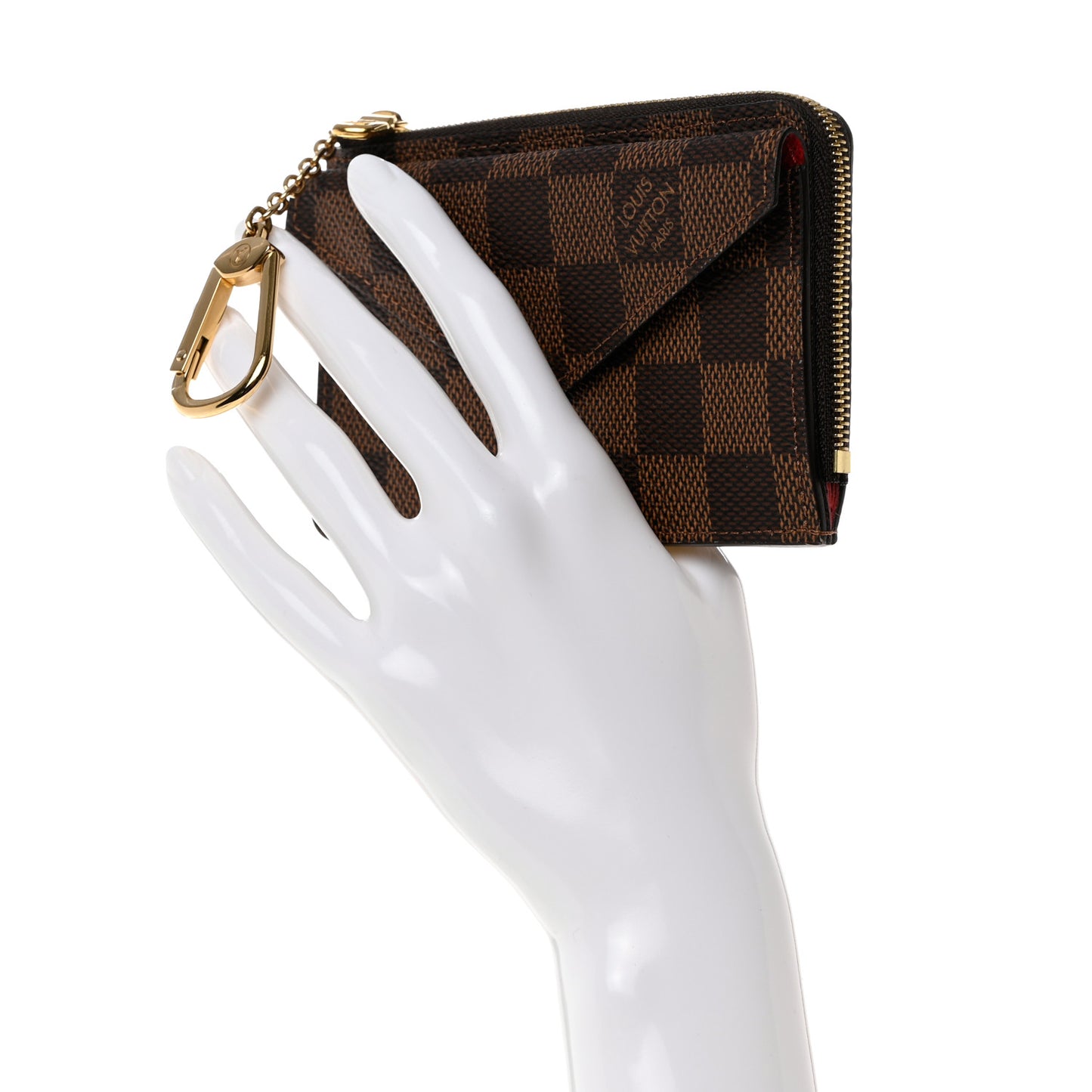 Damier Ebene Recto Verso Card Holder Red