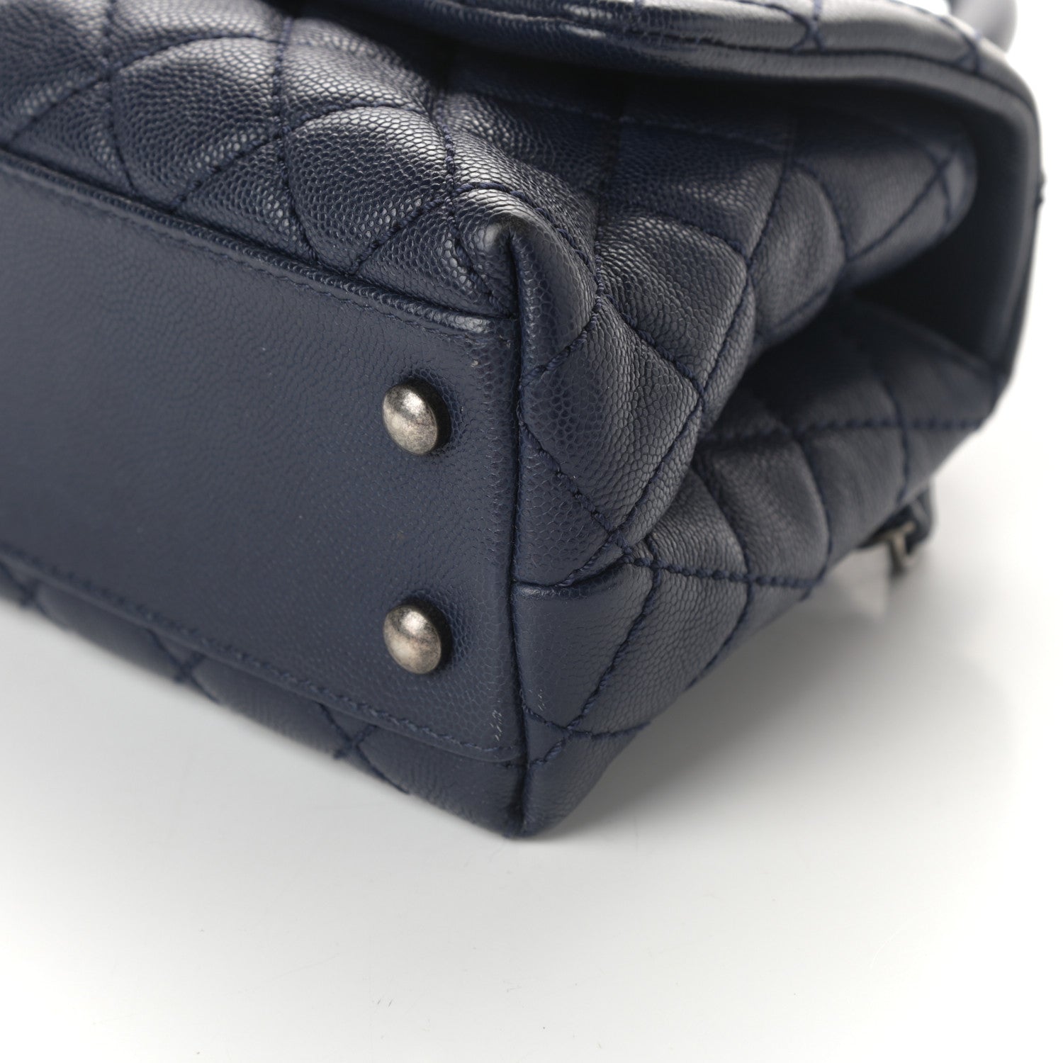 Chanel Caviar Quilted Mini Coco Handle Flap Navy Blue 9 of 9