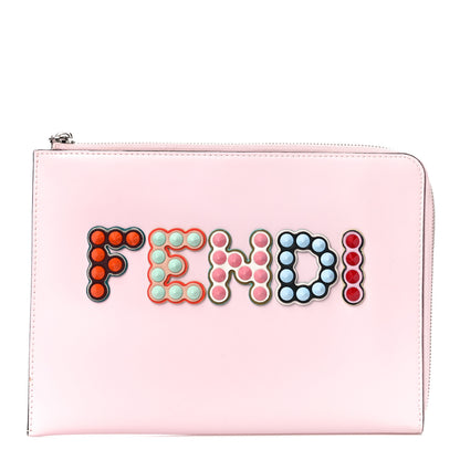 Fendi Vitello Liberty Fun Fair Studded Zip Around Pouch Peonia Multicolor 1 of 10
