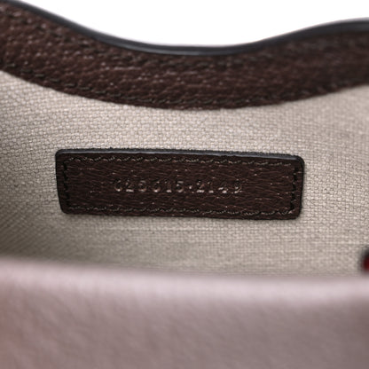 Gucci GG Supreme Monogram Textured Dollar Calfskin Geometric Print Mini Horsebit 1955 Crossbody Bag Beige Multicolor New Acero 7 of 11