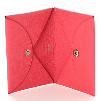 Hermes Chevre Mysore Calvi Card Case Rose Lipstick 5 of 8